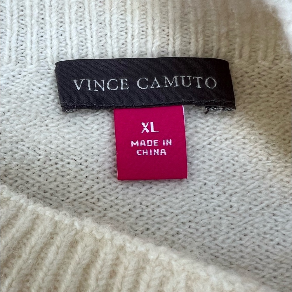 Vince Camuto Cream Short Sleeve Office Sweater Timeless NWT Nordstrom Capsule XL - Picture 3 of 13